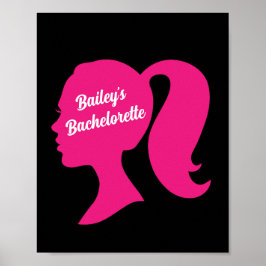 Bachelorette voor partijroze en zwart poster