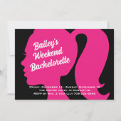 Bachelorette voor partijroze en zwart Weekend Kaart (Voorkant)