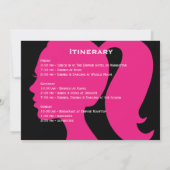 Bachelorette voor partijroze en zwart Weekend Kaart (Achterkant)