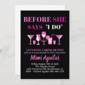 Bachelorette voor ze zegt dat ik een uitnodiging d (Voorkant / Achterkant)