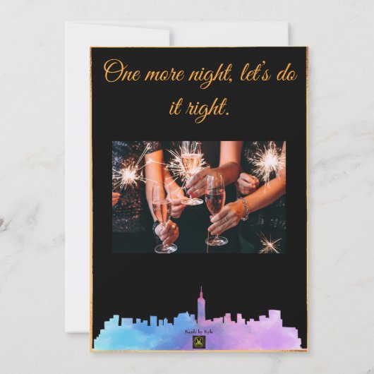 Bachelorette voor ze zegt dat ik een uitnodiging d (Achterkant)