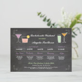 Bachelorette Vrijgezellenfeest Chalk Coral Itinera Programmakaart (Staand voorkant)