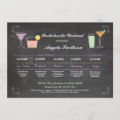 Bachelorette Vrijgezellenfeest Chalk Coral Itinera Programmakaart (Voorkant)