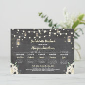 Bachelorette Vrijgezellenfeest Itinerary Fireflies Programmakaart (Staand voorkant)