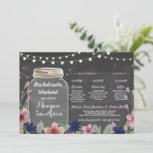 Bachelorette Vrijgezellenfeest Itinerary Jar Chalk Kaart (Staand voorkant)