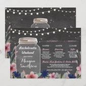 Bachelorette Vrijgezellenfeest Itinerary Jar Chalk Kaart (Voorkant / Achterkant)