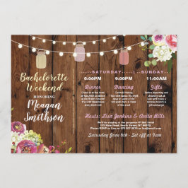 Bachelorette Vrijgezellenfeest Itinerary Jars Wood Programmakaart