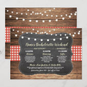 Bachelorette Vrijgezellenfeest Itinerary Red Chalk Kaart (Voorkant / Achterkant)