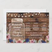 Bachelorette Vrijgezellenfeest Reisroute Jar Wood Kaart (Voorkant)