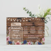 Bachelorette Vrijgezellenfeest Reisroute Jar Wood Kaart (Staand voorkant)