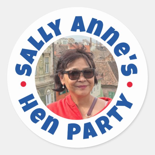 Bachelorette vrijgezellenfeest ronde sticker (Voorkant)