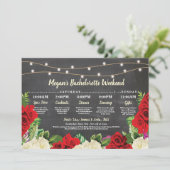 Bachelorette Vrijgezellenfeest Rood Rozen Kaart (Staand voorkant)