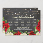 Bachelorette Vrijgezellenfeest Rood Rozen Kaart (Voorkant / Achterkant)