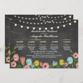 Bachelorette Vrijgezellenfeest Roze rondleiding Programmakaart (Voorkant / Achterkant)