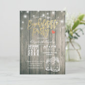 Bachelorette Vrijgezellenfeest Rustic Wood Mason J Kaart (Staand voorkant)