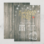 Bachelorette Vrijgezellenfeest Rustic Wood Mason J Kaart (Voorkant / Achterkant)