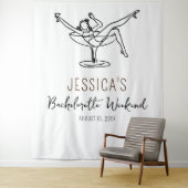 Bachelorette vrouw in glas Achtergrond Fotoprop Wandkleed (In situ)