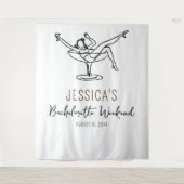 Bachelorette vrouw in glas Achtergrond Fotoprop Wandkleed (Voorkant)