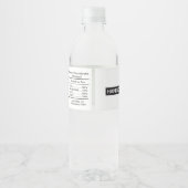 Bachelorette Waterflesetiket, Hangover Helper Waterfles Etiket (Achterkant)