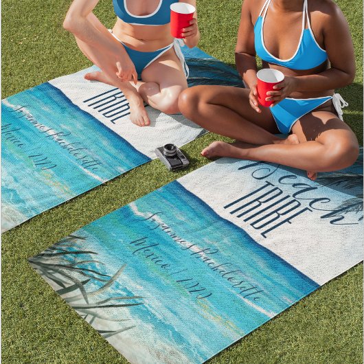 Bachelorette Waterverf Beach Tribe Zeegezicht Strandlaken