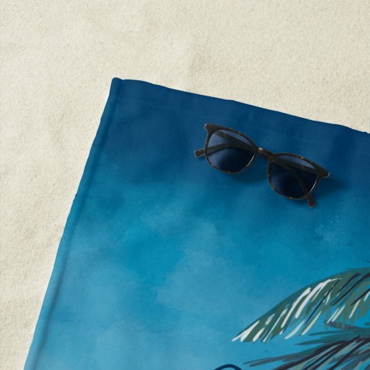 Bachelorette Waterverf Beach Tribe Zeegezicht Strandlaken (In situ)