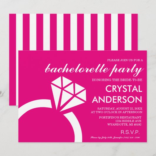 Bachelorette | Weddenschappen Kaart (Voorkant / Achterkant)