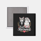 Bachelorette Wedding Party Bruid Groom Cats Just M Magneet (Voorkant / Achterkant)