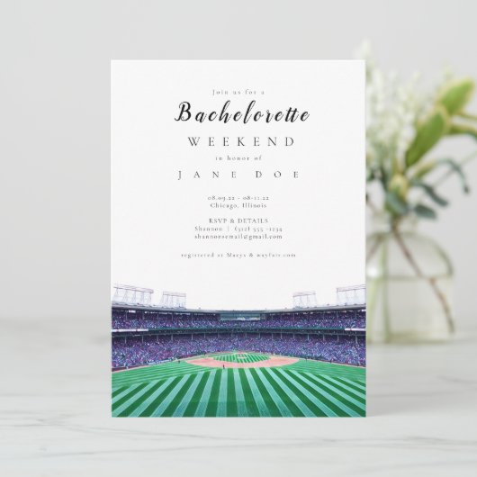 Bachelorette-wedstrijd Baseball Kaart (Staand voorkant)