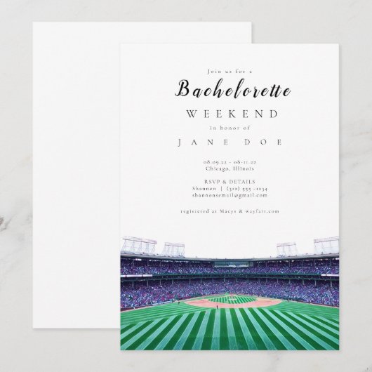 Bachelorette-wedstrijd Baseball Kaart (Voorkant / Achterkant)