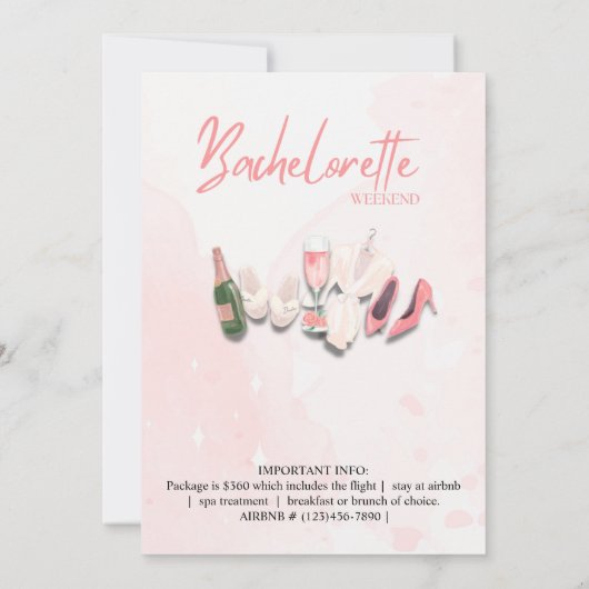 Bachelorette Weekend Bewerkbare Reisplanning Kaart (Achterkant)