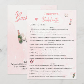 Bachelorette Weekend Bewerkbare Reisplanning Kaart
