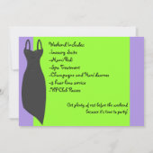 Bachelorette Weekend Black Dress Custom Invites Kaart (Achterkant)