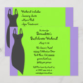 Bachelorette Weekend Black Dress Custom Invites Kaart (Voorkant / Achterkant)