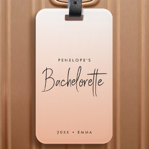 Bachelorette Weekend   Coral Ombre Elegant Peach Bagagelabel