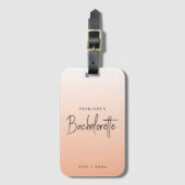 Bachelorette Weekend | Coral Ombre Elegant Peach Bagagelabel (Voorkant (verticaal))