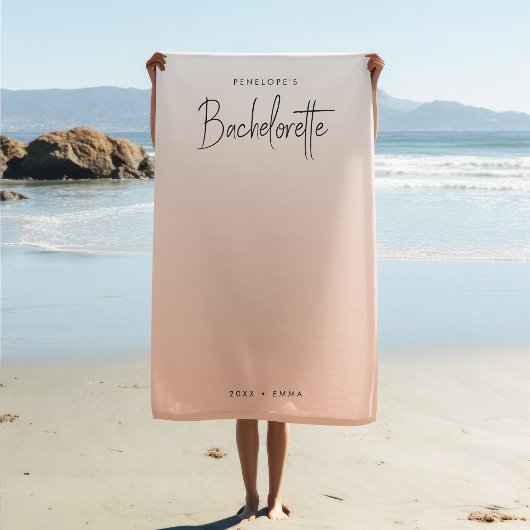 Bachelorette Weekend | Coral Ombre Elegant Peach Strandlaken