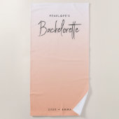 Bachelorette Weekend | Coral Ombre Elegant Peach Strandlaken (Voorkant)