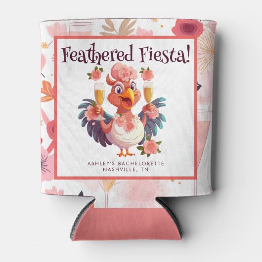 Bachelorette Weekend - Feathered Fiesta Hen Party Blikjeskoeler (Voorkant)