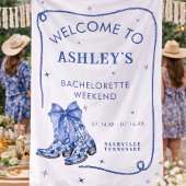 Bachelorette Weekend Feest Blauwe Welkomstbord Spandoek