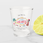 Bachelorette Weekend Feestfavoriet Las Vegas Shot Glas (Voorkant)