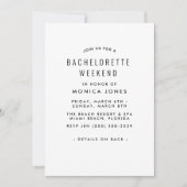 Bachelorette Weekend feestuitnodiging Kaart (Voorkant)