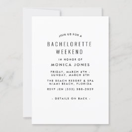 Bachelorette Weekend feestuitnodiging Kaart