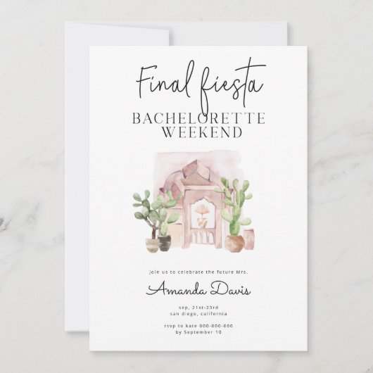 Bachelorette Weekend Final Fiesta Desert Western  Kaart (Voorkant)