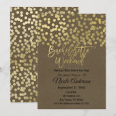 Bachelorette Weekend Gold Modern Chic Rustic Kraft Kaart (Voorkant / Achterkant)