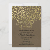 Bachelorette-weekend goud moderne chic rustieke kr kaart (Voorkant)