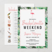 Bachelorette Weekend Icon reisroute Flamingo Kaart (Voorkant / Achterkant)