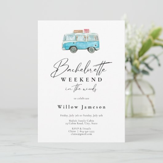 Bachelorette Weekend in de uitnodiging tot het ind (Staand voorkant)