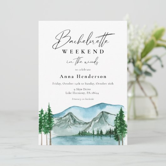 Bachelorette Weekend in de uitnodiging tot het ind (Staand voorkant)