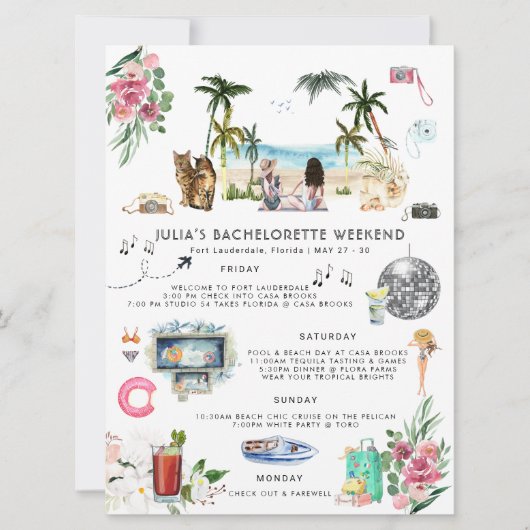 Bachelorette Weekend Itinerarium | Ft Lauderdale Kaart (Voorkant)