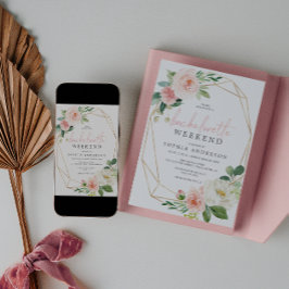 Bachelorette Weekend Itinerary Airy Blush Floral Kaart